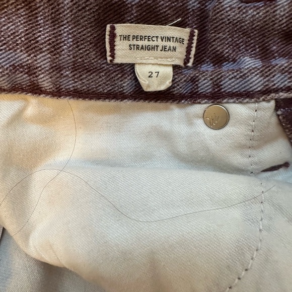 Madewell Perfect Vintage Straight Leg Cabernet Plaid Jeans - Picture 5 of 10